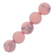 Perle tonde 10 mm Howlite tinta- Rosa chiaro x10