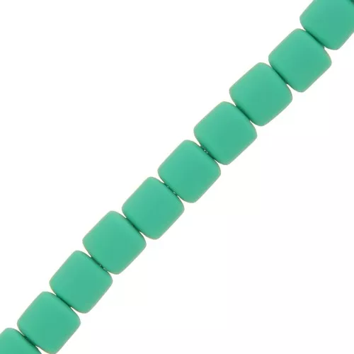 Perle tubi stile Heishi in pasta polimerica 6x6.2 mm - Turchese x40 cm