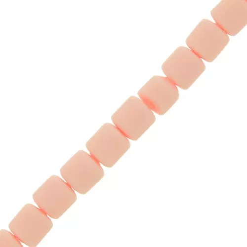 Perle tubi stile Heishi in pasta polimerica 6x6.2 mm - Rosa chiaro x39 cm