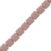 Perla a tubo stile Heishi in pasta polimerica 6x6,2 mm - Rosa antico x 39 cm