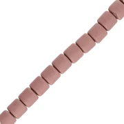 Perla a tubo stile Heishi in pasta polimerica 6x6,2 mm - Rosa antico x39 cm