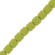 Perle tubi stile Heishi in pasta polimerica 6x6.2 mm - Verde chiaro x40 cm