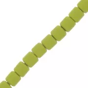 Perle tubi stile Heishi in pasta polimerica 6x6.2 mm - Verde chiaro x40 cm