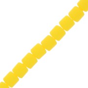 Perle tubi stile Heishi in pasta polimerica 6x6.2 mm - Giallo x40 cm