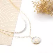 Componente forma conchiglia da incollare 7x7.5 mm in Gold filled x1