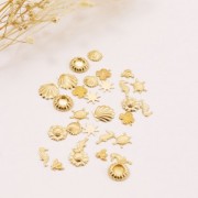 Componente forma fiore da incollare 9 mm in Gold filled x1