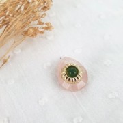 Componente forma tondo lavorato da incollare9.5mm per cabochon 4 mm Gold filled x1