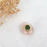 Componente forma tondo lavorato da incollare9.5mm per cabochon 4 mm Gold filled x1