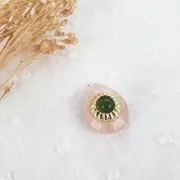 Componente forma tondo lavorato da incollare9.5mm per cabochon 4 mm Gold filled x1