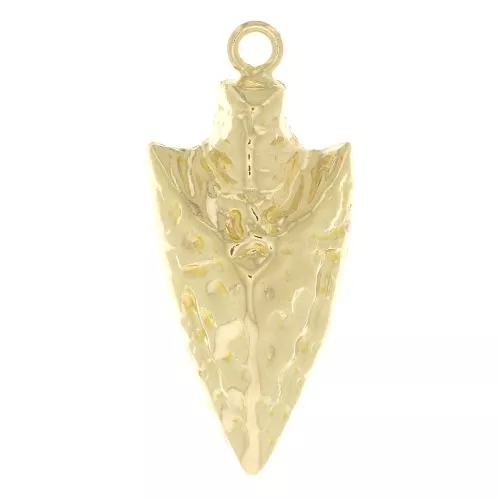 Pendente punta etnica martellata 18x8 mm - Gold filled x1