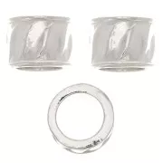 Perla tubo lavorata 5x7 mm con foro grande 5 mm - Argento 925 x1