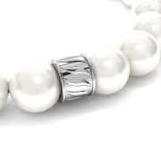 Perla tubo lavorata 5x7 mm con foro grande 5 mm - Argento 925 x1