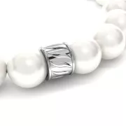 Perla tubo lavorata 5x7 mm con foro grande 5mm -Argento 925 Dorato con oro fino x1