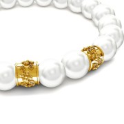 Perla tubo fiore 6x7 mm con foro grande 4.5 mm - Argento 925 x1