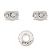 Perle rondelle strass 5 mm - Argento 925 - Cristallo x1|raw }}