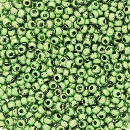 Perla Preciosa 11/0 da 2 mm - Terra Metallica - Verde chiaro x 20 g