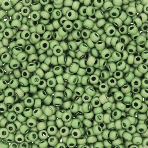 Perla Preciosa 11/0 2 mm - Terra Metallica Opaca Verde chiaro x20 g