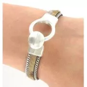 Laccetto cuoio mm. 10 Leopardo x30cm