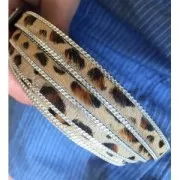 Laccetto cuoio mm. 10 Leopardo x30cm