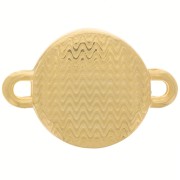 Distanziatore rotondo resina eposs. 2 anellini 12 mm Dorato con oro fino Bianco