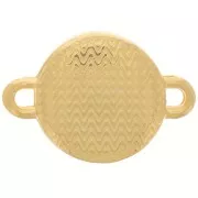 Distanziatore rotondo resina eposs. 2 anellini 12 mm Dorato con oro fino Bianco