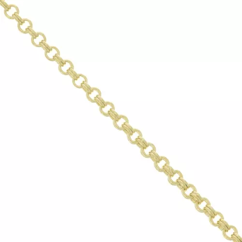 Catena maglia forzatina doppio anello mm.2 dorato con oro fino x m. 1