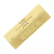 Perla cilindria a messaggio Live con Ossido di zirconio 22x9 mm - Dorato x1