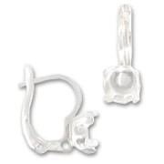Orecchini con ganci chiusi castone cabochon mm. 6 Argento 925 x2|raw }}