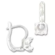 Orecchini con ganci chiusi castone cabochon mm. 6 Argento 925 x2