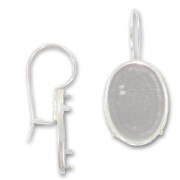 Ganci castone cabochon fondo piatto in Argento 925 x2