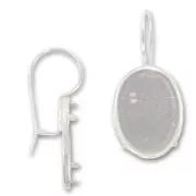 Ganci castone cabochon fondo piatto in Argento 925 x2