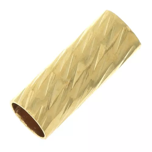 Perla tubo dritto faccettato 10x4 mm - Placcato oro 3 micron x1