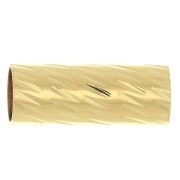 Perla tubo dritto faccettato 10x4 mm - Placcato oro 3 micron x1