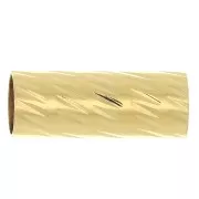 Perla tubo dritto faccettato 10x4 mm - Placcato oro 3 micron x1