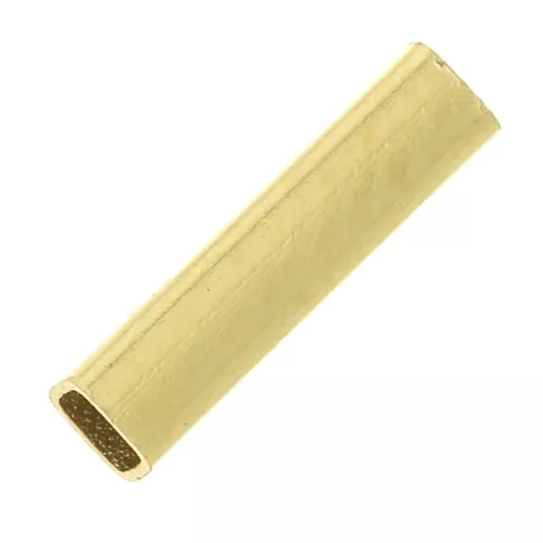 Perla tubo rettangolo dritto 8x2 mm - Placcato oro 3 micron x1