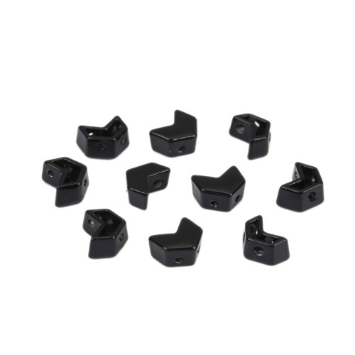 Perla in zamac forma chevron 6.5x8 mm - Nero x1