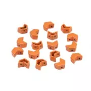 Perla in zamac forma chevron 6.5x8 mm - Arancione x1