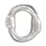 Passante per cuoio Regaliz mm. 15x4 argentato antico x1