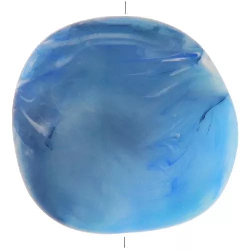 Disco irregolare in resina 37x39 mm - Blu chiaro marmorizzato x1