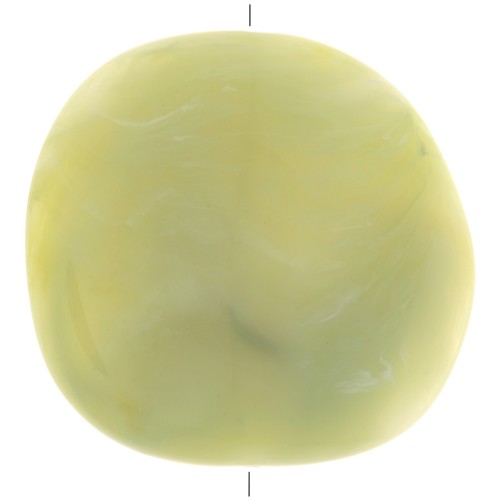 Disco irregolare in resina 37x39 mm - Verde tiglio marmorizzato x1