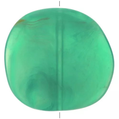 Disco irregolare in resina 37x39 mm - Verde marmorizzato x1