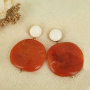 Disco irregolare in resina 37x39 mm - Arancione x1
