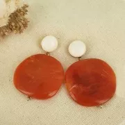 Disco irregolare in resina 37x39 mm - Arancione x1