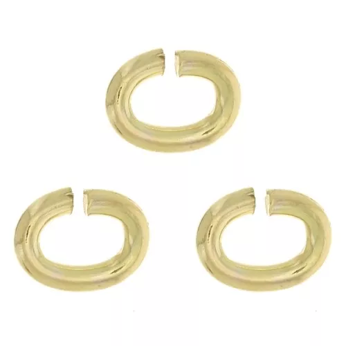 Anellini aperti ovali 3.9x3x0.8 mm in Gold filled x10