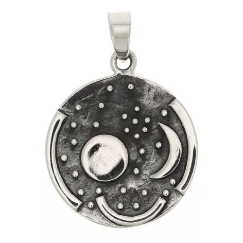 Pendente tondo 21.5x18 mm modello Costellazione con anello chiuso - Argento 925 x1