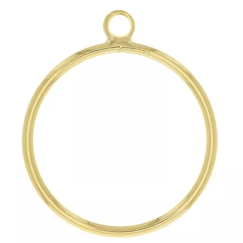 Pendente - Anello di montaggio e tessitura 23x20 mm - Placcato oro 3 micron x1