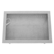 Espositore per bijoux collane e bracciale 35x24x5 imitazione velluto - Grigio x1