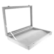 Espositore per bijoux collane e bracciale 35x24x5 imitazione velluto - Grigio x1