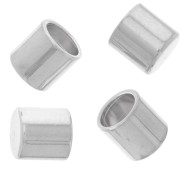 Tubi finali per cordoncini mm. 4 argentato  x10|raw }}