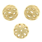 Perle tonde con filigrana 8 mm - Dorato con oro fino x4